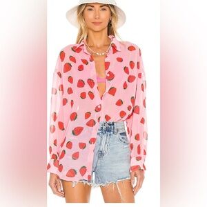Resa Monica blouse in pink strawberry size sz/s oversized
